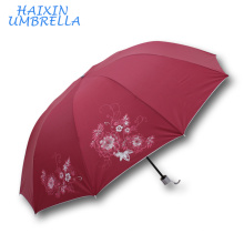 Holiday Gift Item Flower Print Red Color Ladies Fashion Women Umbrella Manufacturer China Wholesale Market in Mumbai